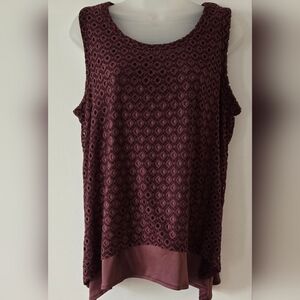 Simply Vera Vera Wang tank, lace lined,sz large, Euc